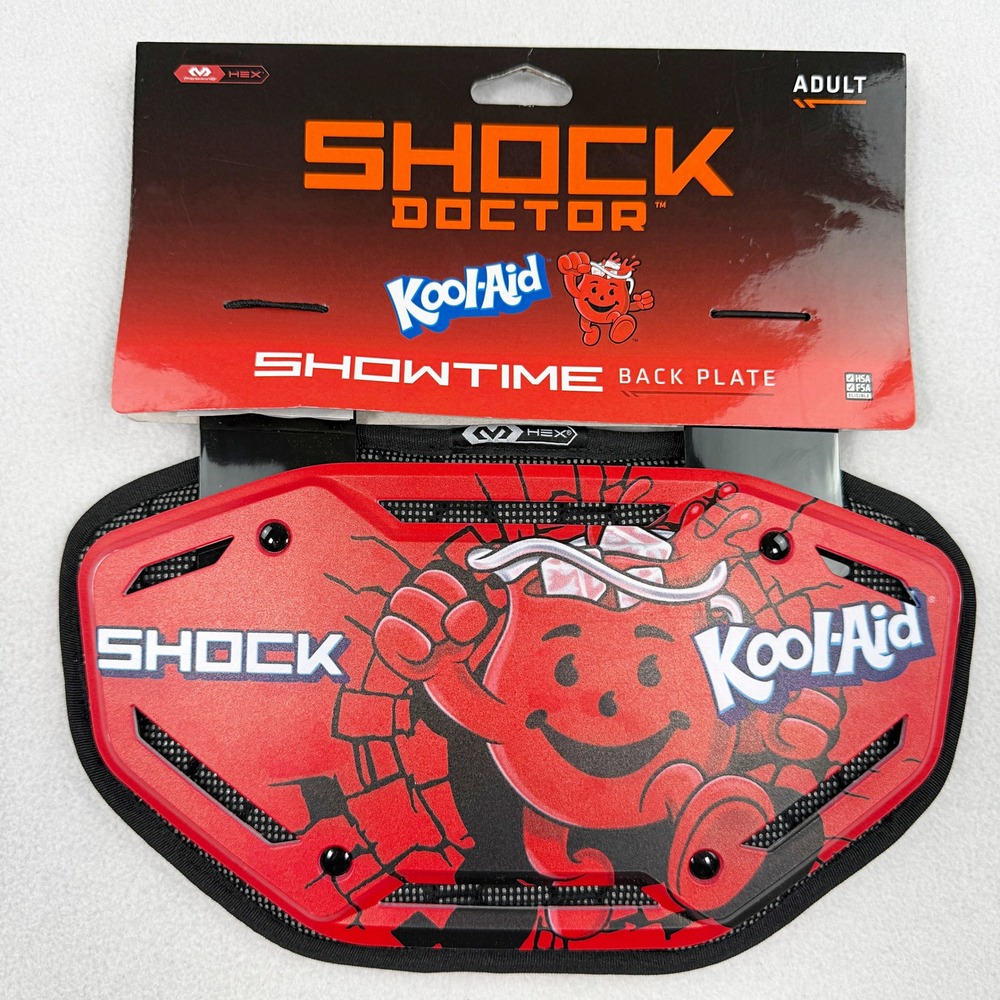 Shock Doctor Showtime Kool-Aid Football Back Plate Adult Red/Black Ventilated